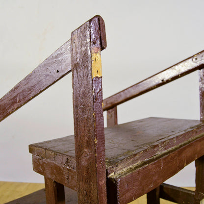 Scalandrino Antico In Legno Riverniciato Da Biblioteca Fine 800