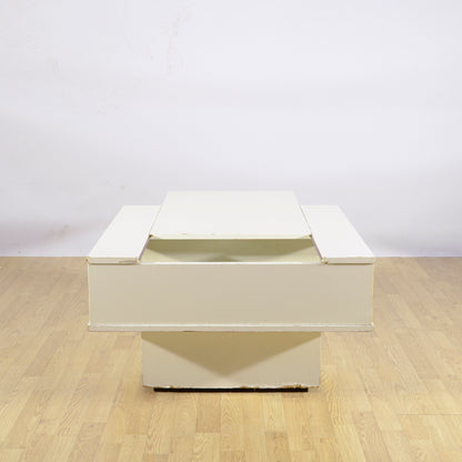 Mobiletto Bar Di Design Quadrato Con Apertura Scorrevole Centrale Anni 70