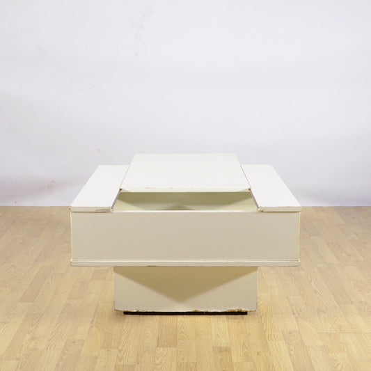 Mobiletto Bar Di Design Quadrato Con Apertura Scorrevole Centrale Anni 70