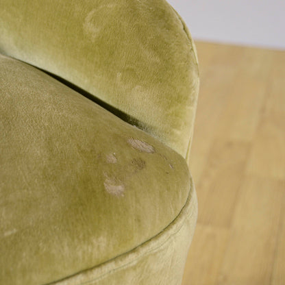 Coppia Poltroncine Danesi In Velluto E Gonne A Frange Anni 50