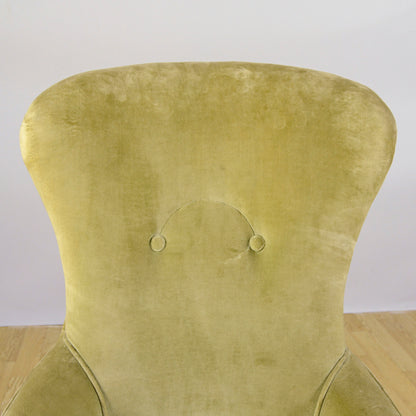 Coppia Poltroncine Danesi In Velluto E Gonne A Frange Anni 50