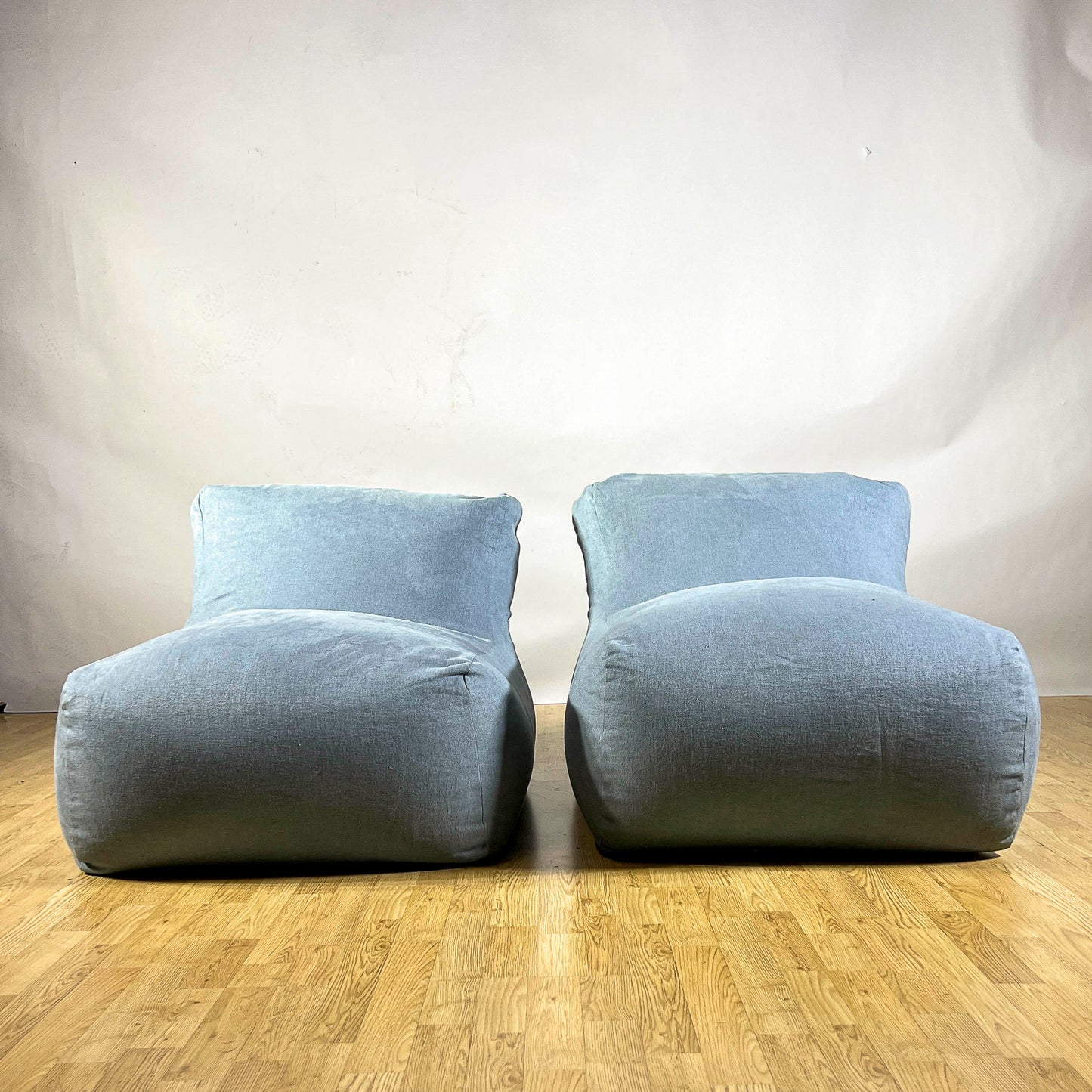 Coppia Poltrone MILANO Indoor In Lino Color Turchese Produzione TRIMER