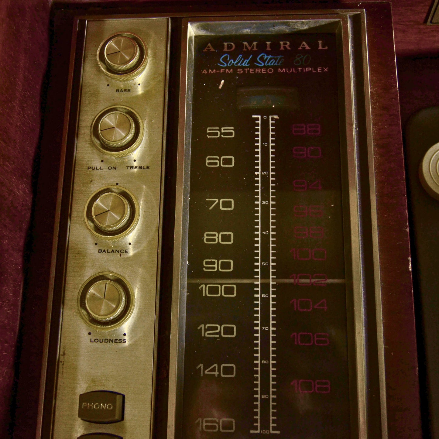 Console Stereo Admiral Con Giradischi In Legno Massello Anni 50