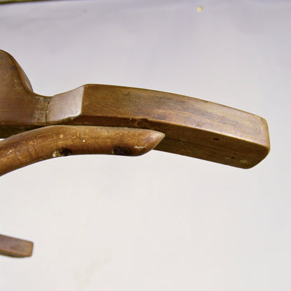 Antica Sedia Da Barbiere Girevole In Legno Di Faggio Curvato E Regolabile In Altezza Anni 20