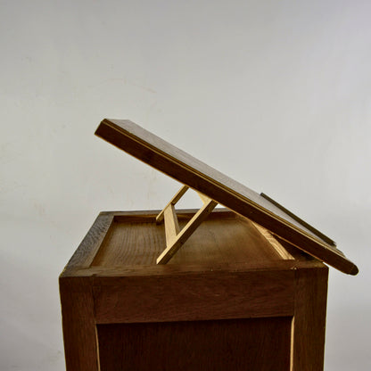 Mobile scrittoio da Ufficio con anta scorrevole a chiusura Tambour in Rovere e cassetti