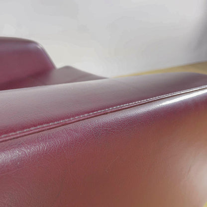 Poltrona Lounge Girevole in similpelle rockabilly bordeaux anni 50
