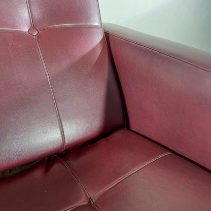 Poltrona Lounge Girevole in similpelle rockabilly bordeaux anni 50