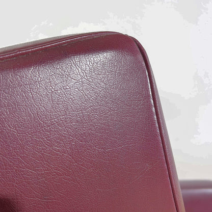 Poltrona Lounge Girevole in similpelle rockabilly bordeaux anni 50