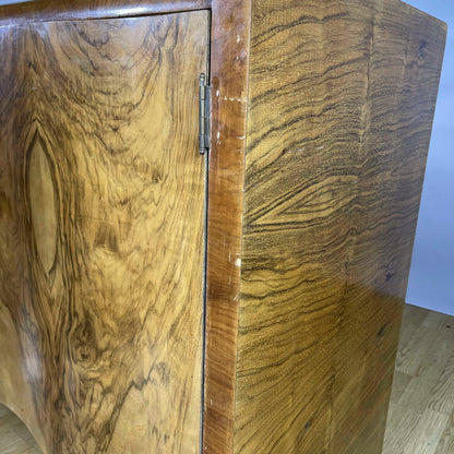 Credenza in stile Art Deco realizzata in radica di noce Lupparelli Cicli Foligno anni 30