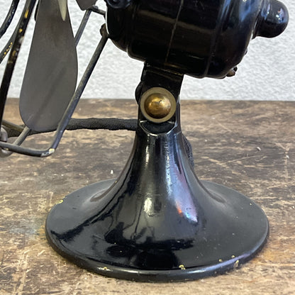 Ventilatore Da Tavolo General Electric Milano Con Pale In Ottone E Struttura In Ferro Anni 30