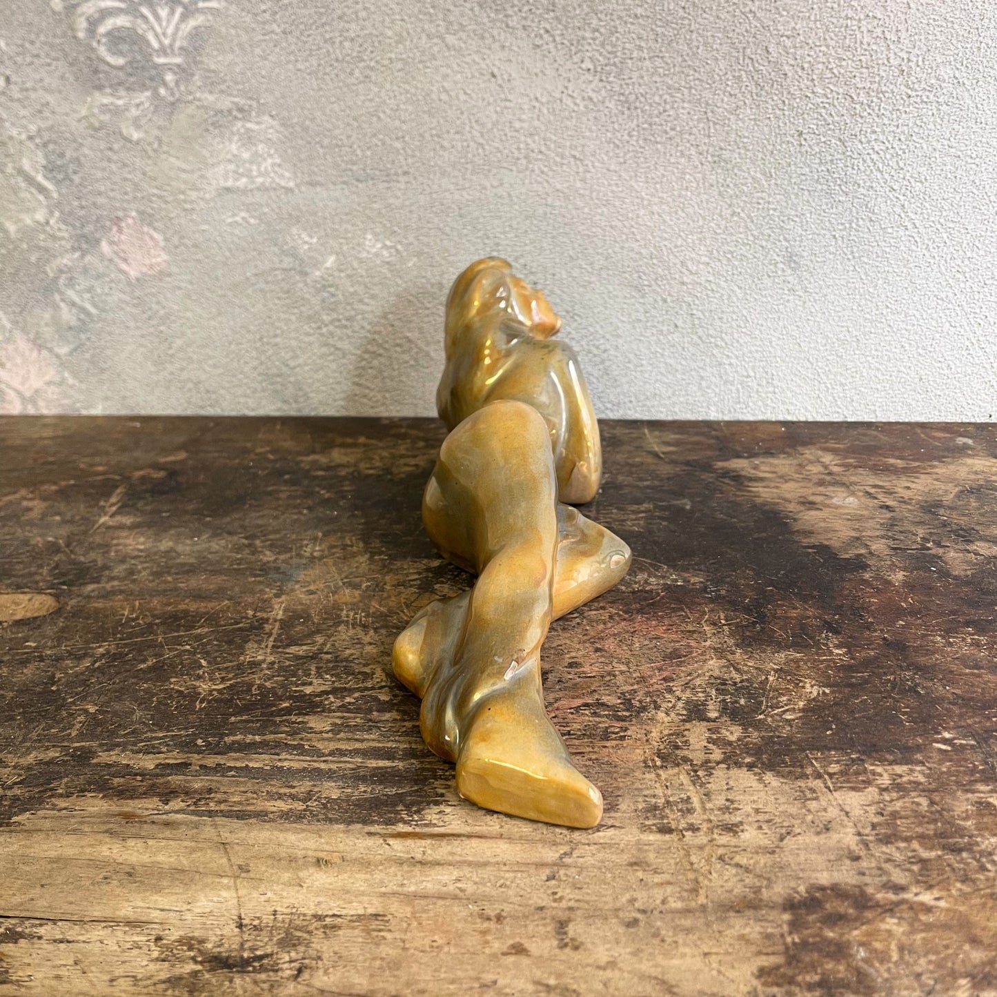 Ceramica Smaltata Da Mensola Di Un Nudo Femminile In Stile Art Deco Anni 30