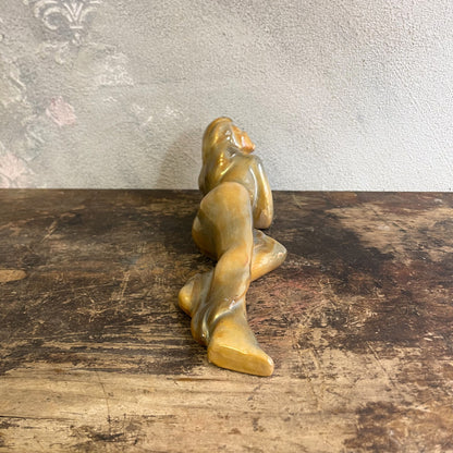 Ceramica Smaltata Da Mensola Di Un Nudo Femminile In Stile Art Deco Anni 30