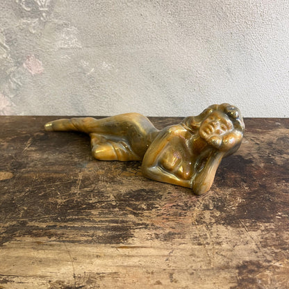 Ceramica Smaltata Da Mensola Di Un Nudo Femminile In Stile Art Deco Anni 30