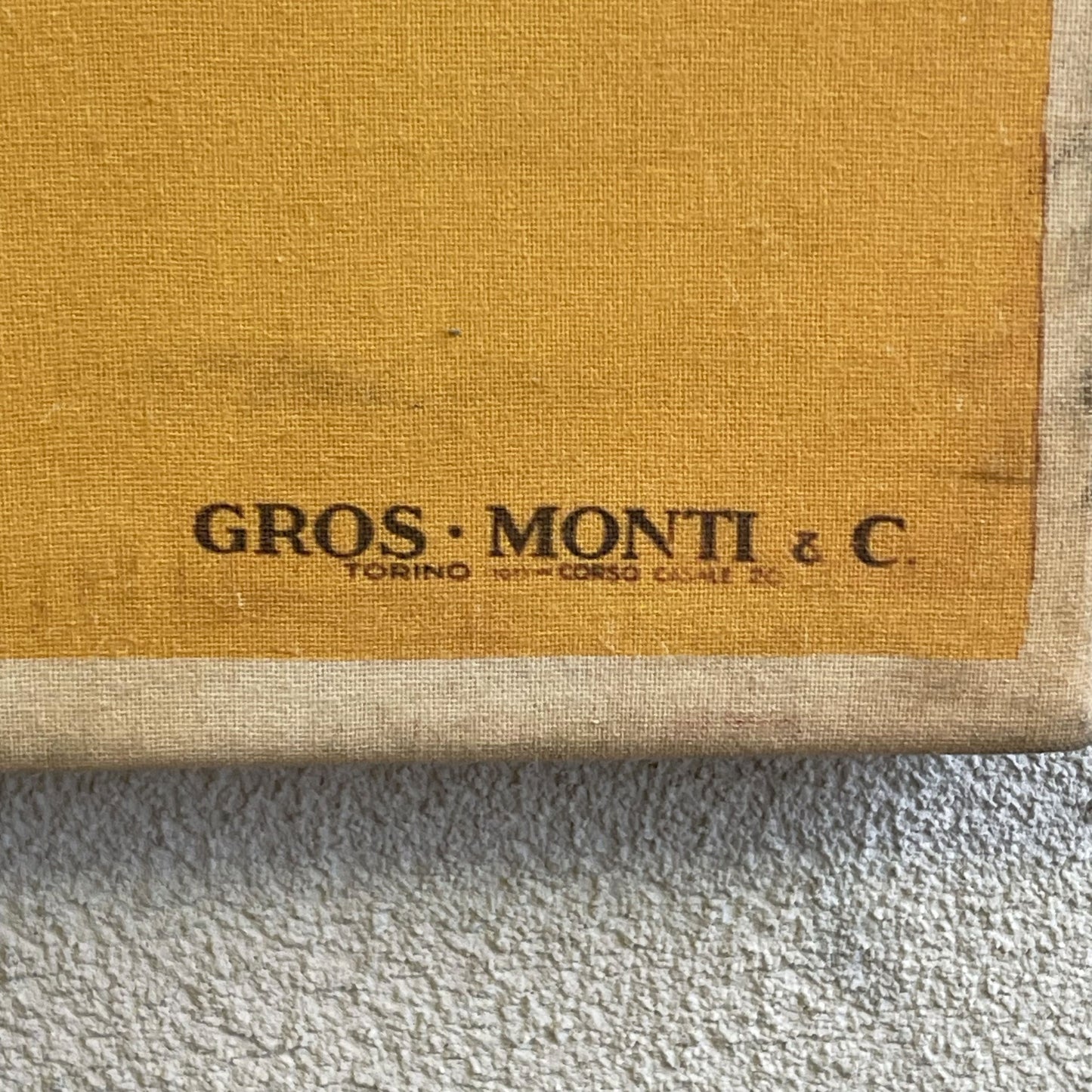 Manifesto Pubblicitario Gancia Vermouth Bianco su tela realizzato da Colmo Eugenio detto Golia per Gancia nel 1929