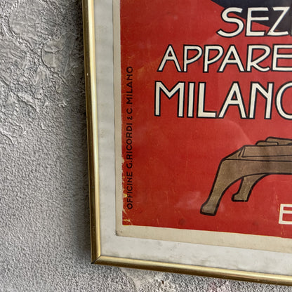 Litografia pubblicitaria Distillerie Italiane del 1970 incorniciata