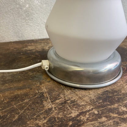 Lampada da tavolo Space Age in vetro di murano e opalino attribuibile a MAZZEGA anni 80