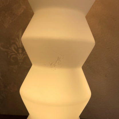 Lampada da tavolo Space Age in vetro di murano e opalino attribuibile a MAZZEGA anni 80