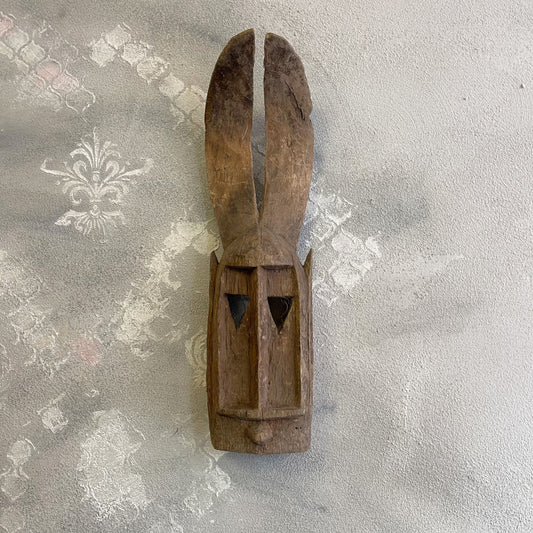 Maschera tribale Dyommo della tribu dei Dogon proveniente dal Mali intagliata a mano su legno XX secolo