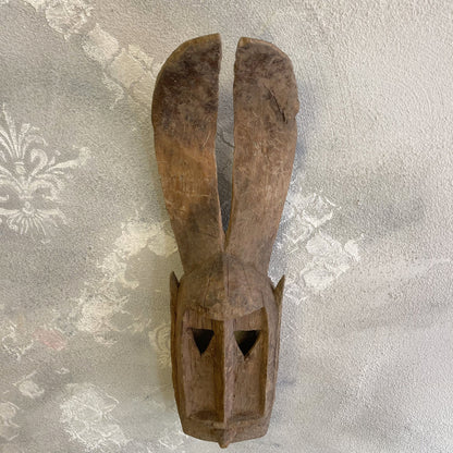 Maschera tribale Dyommo della tribu dei Dogon proveniente dal Mali intagliata a mano su legno XX secolo