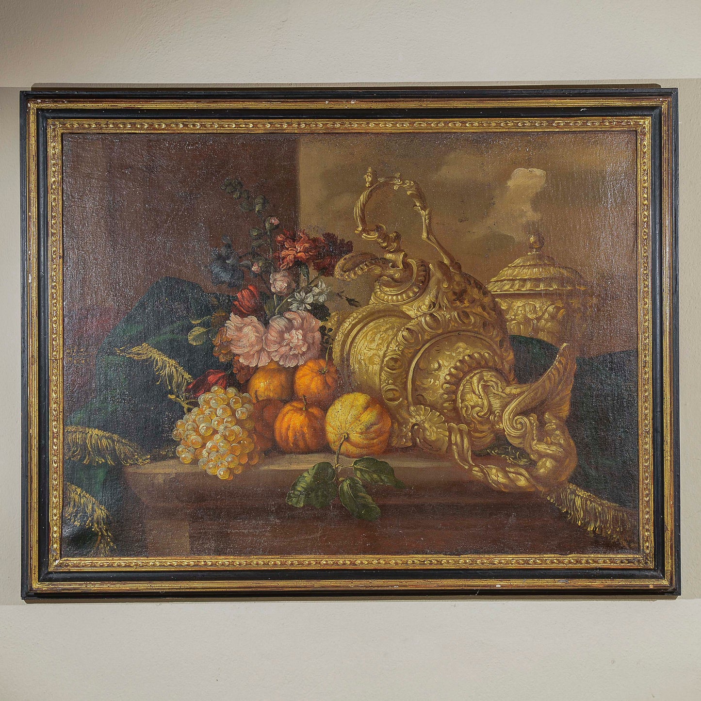 dipinto olio su tela epoca 900 natura morta