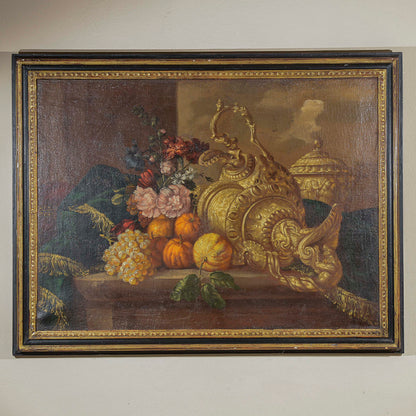dipinto olio su tela epoca 900 natura morta