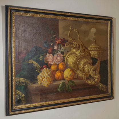 dipinto olio su tela epoca 900 natura morta