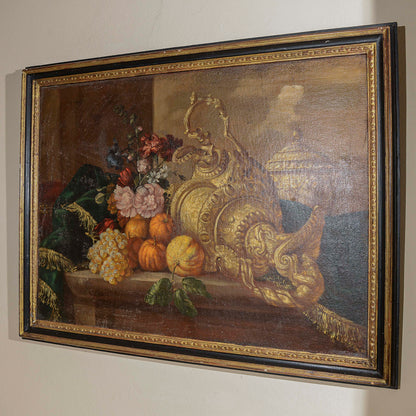 dipinto olio su tela epoca 900 natura morta