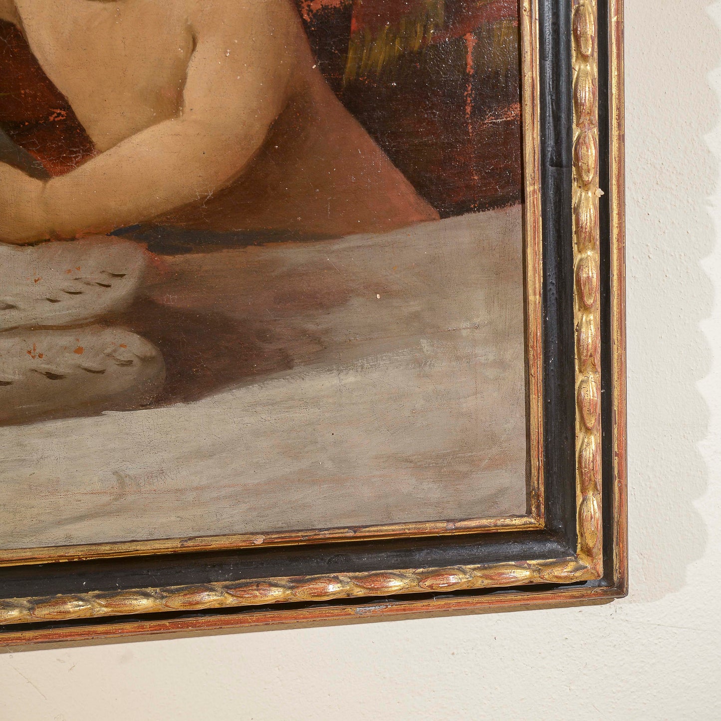 dipinto olio su tela putti