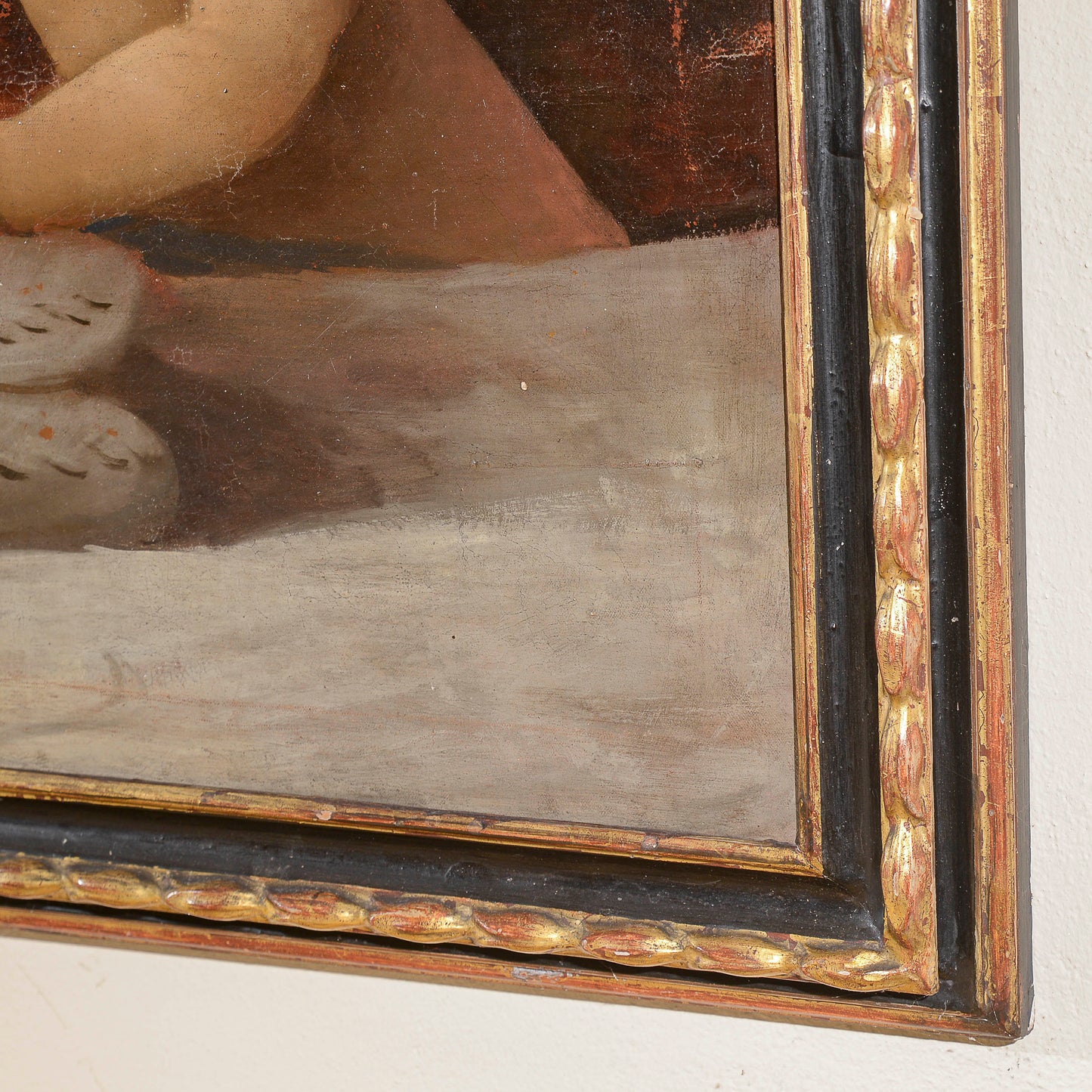 dipinto olio su tela putti