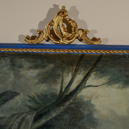 dipinto olio su tela scena d'amore con cornice decorata