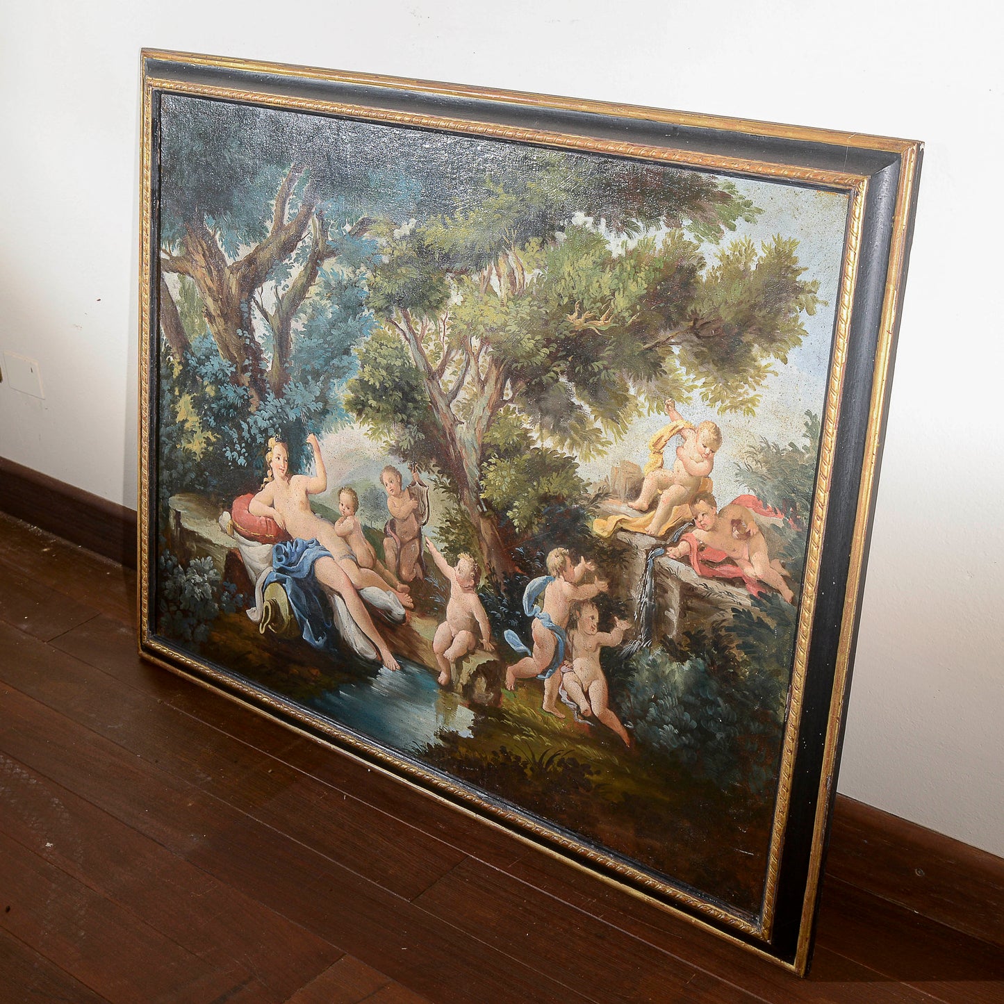 dipinto su tela epoca 900 venere e amorini