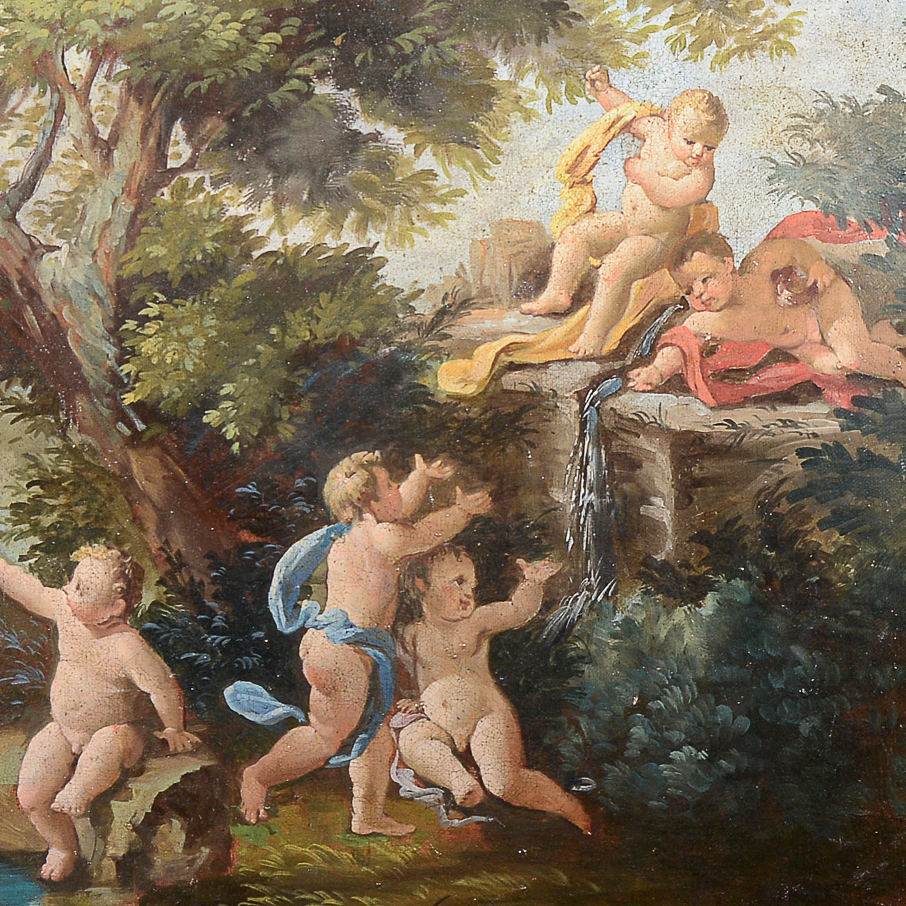 dipinto su tela epoca 900 venere e amorini