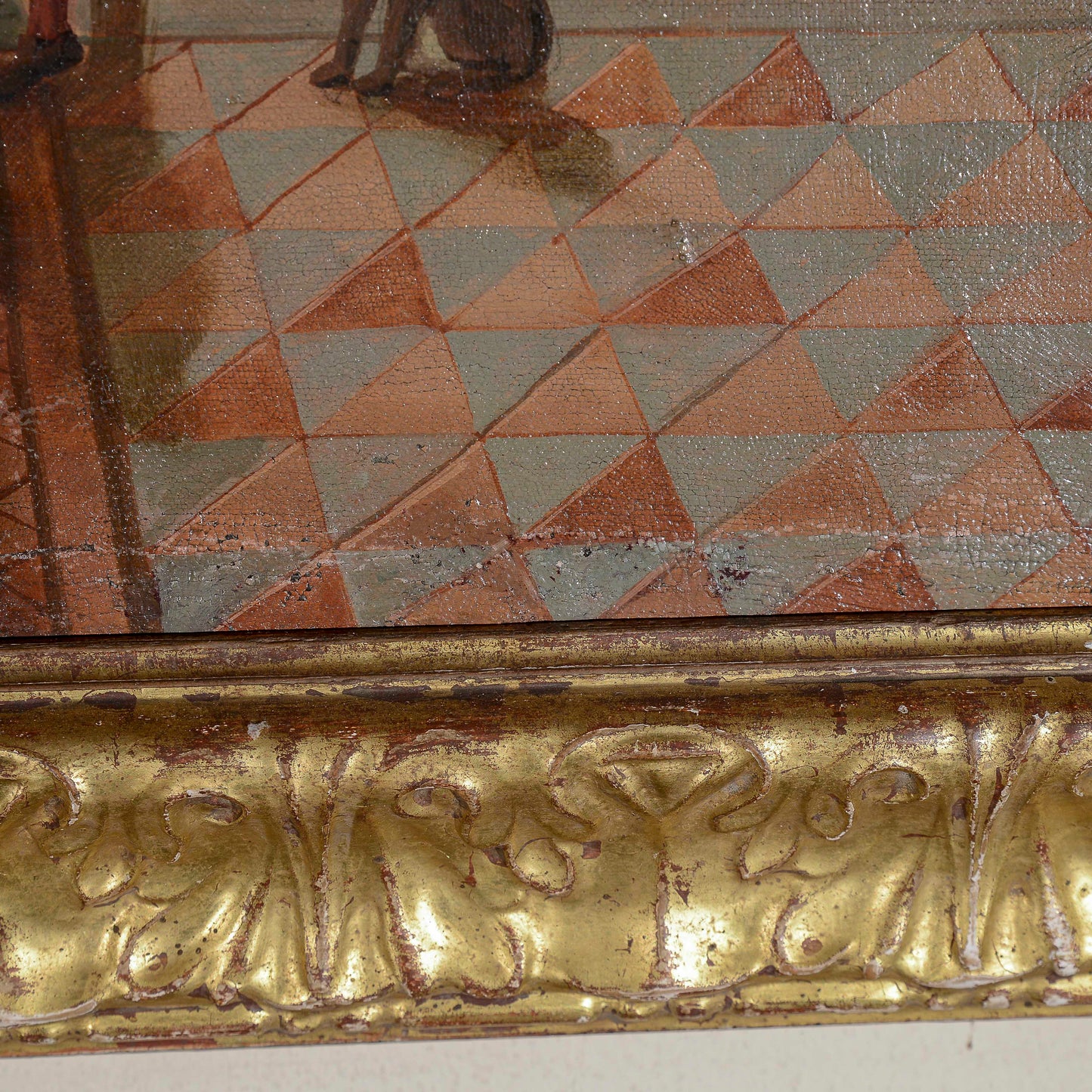 quadro dipinto veduta affaccio olio su tela epoca 900
