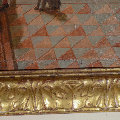 quadro dipinto veduta affaccio olio su tela epoca 900