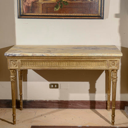 consolle con piano in marmo rifatta
