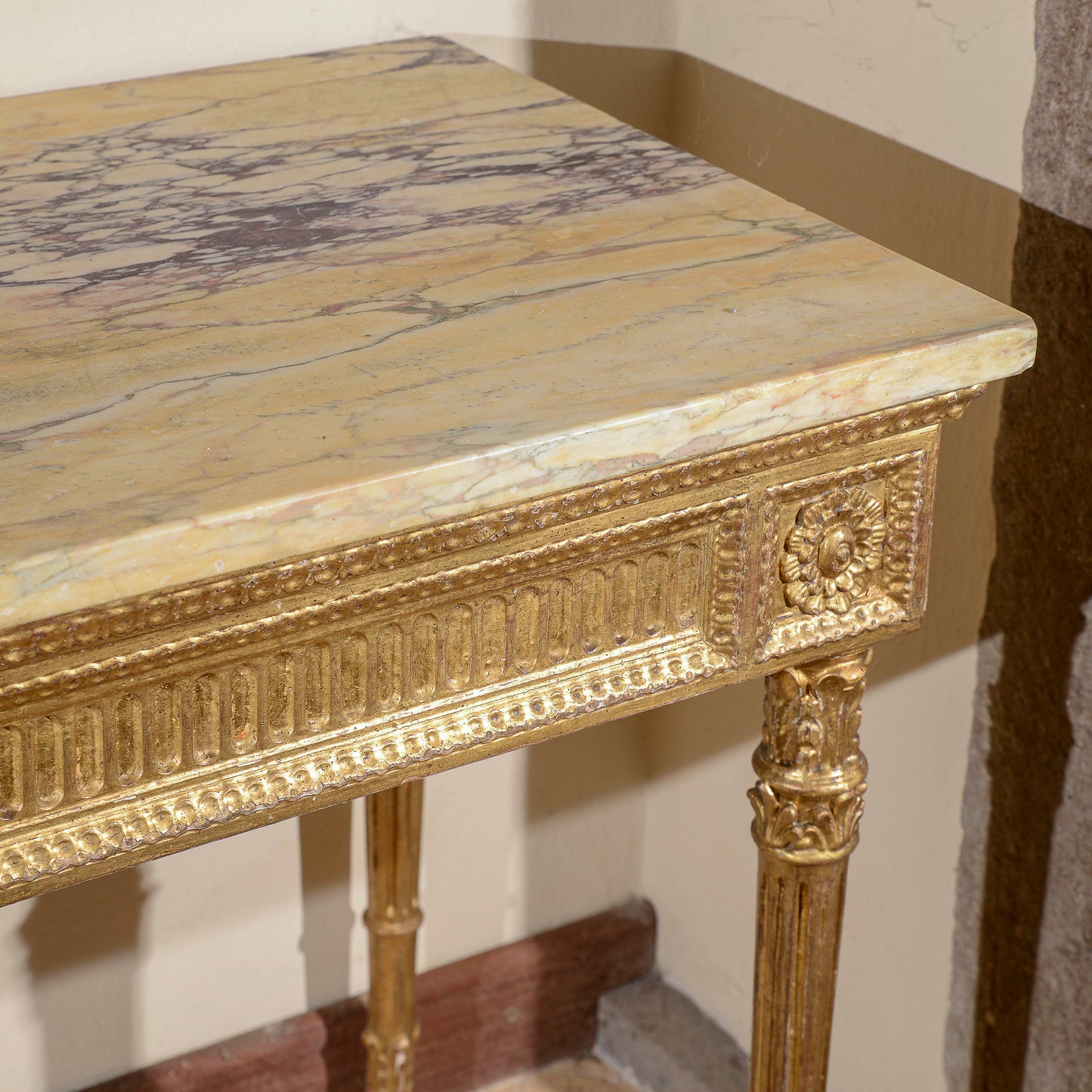 consolle con piano in marmo rifatta