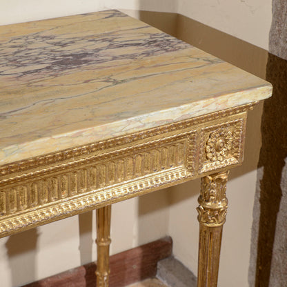 consolle con piano in marmo rifatta
