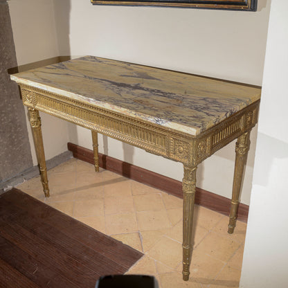 consolle con piano in marmo rifatta