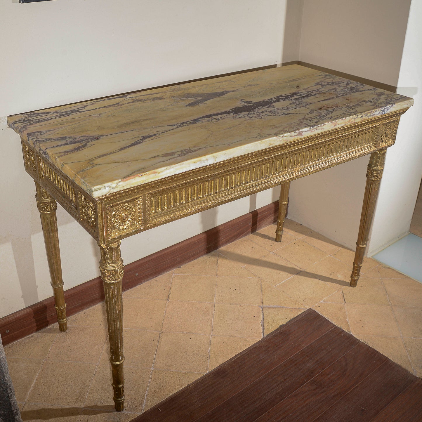 consolle con piano in marmo rifatta