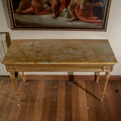 consolle con piano in marmo rifatta