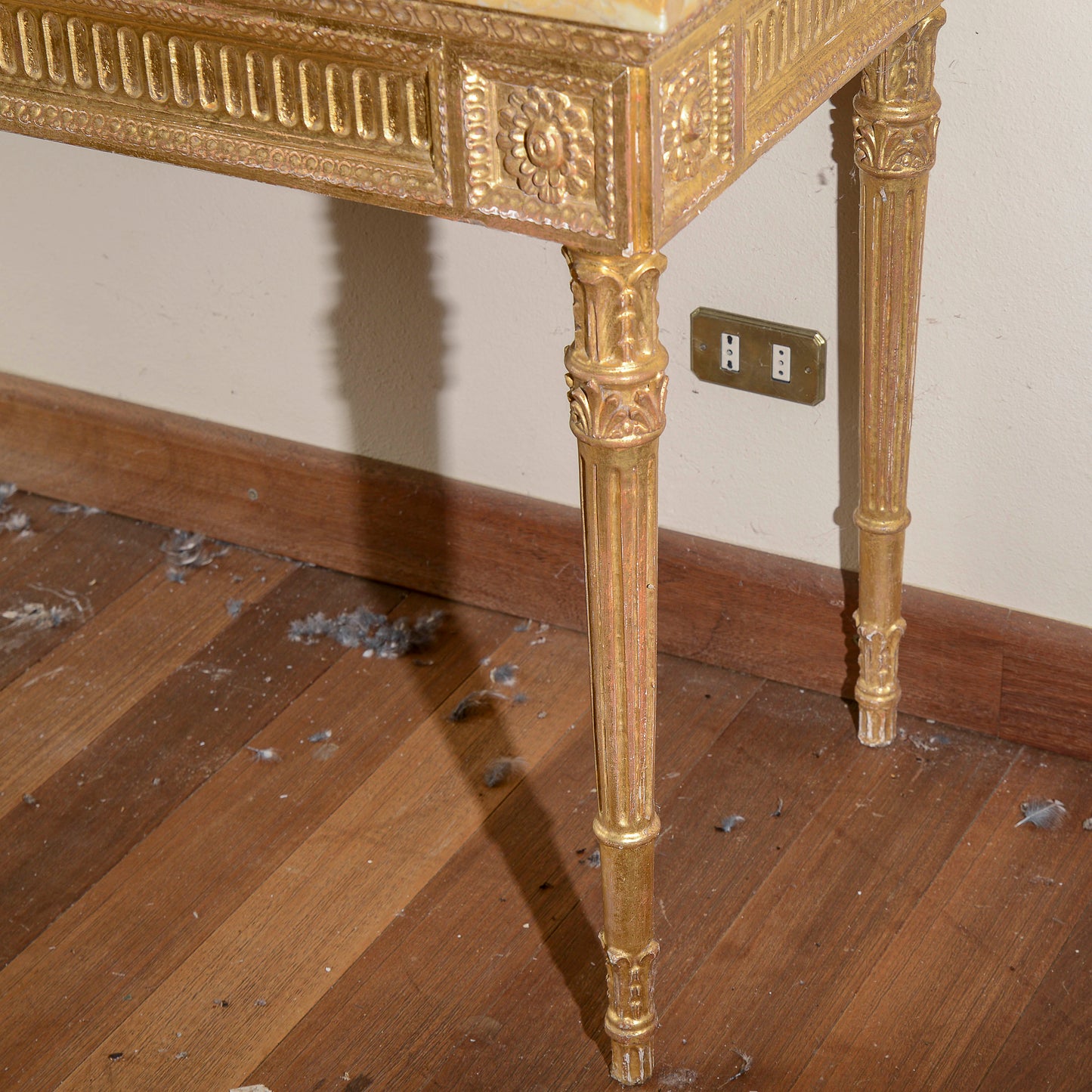 consolle con piano in marmo rifatta