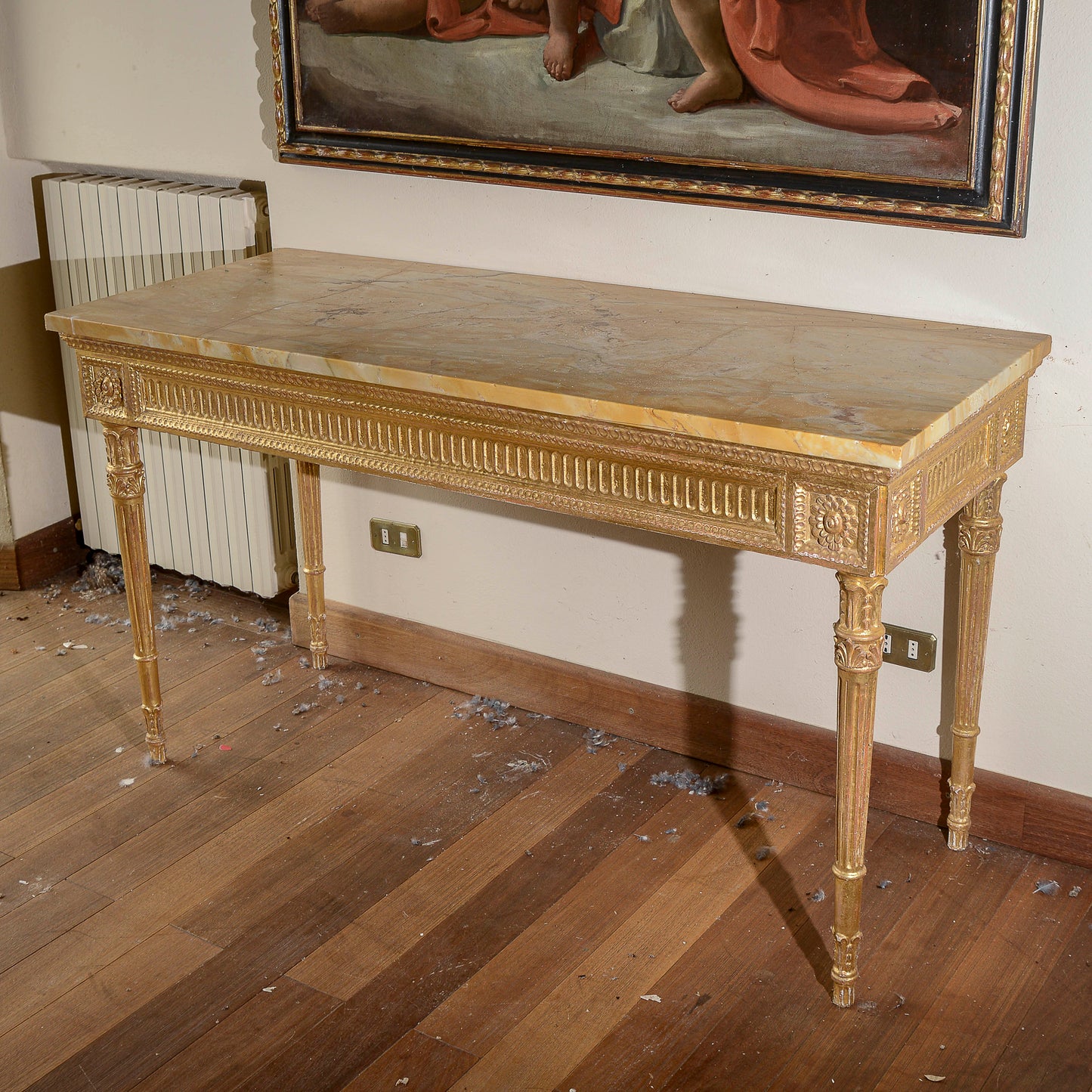 consolle con piano in marmo rifatta