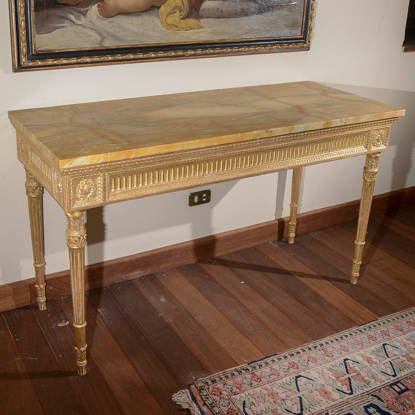 consolle con piano in marmo rifatta