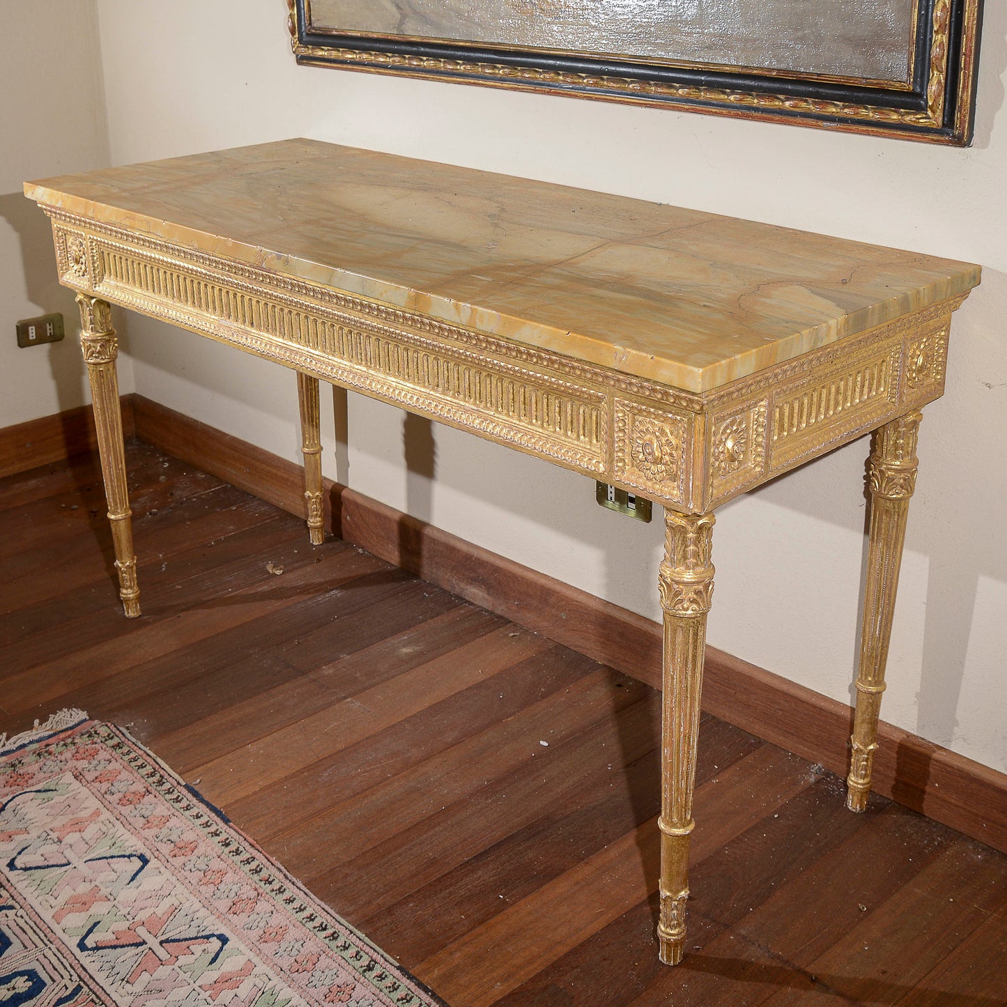 consolle con piano in marmo rifatta