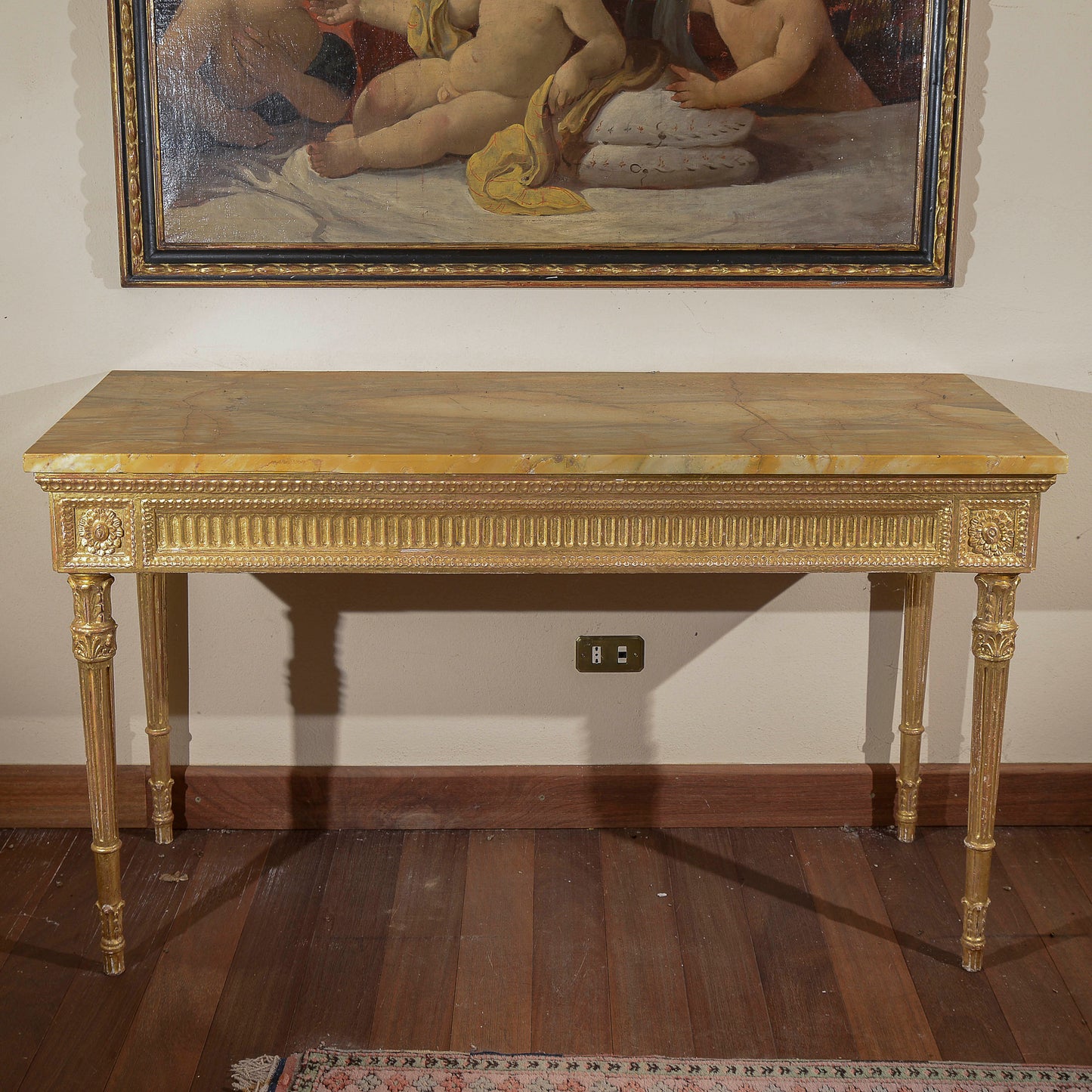 consolle con piano in marmo rifatta