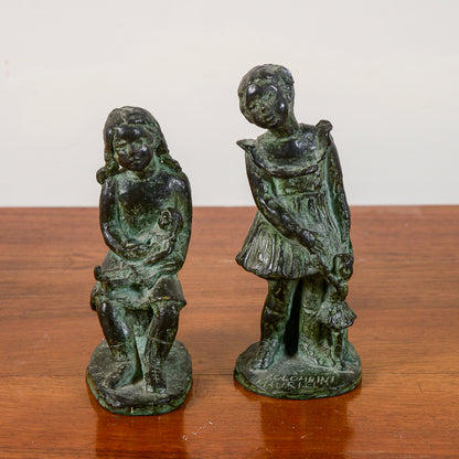 coppia di statuine non numerate di colombini