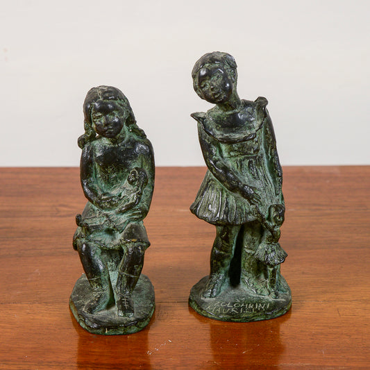 coppia di statuine non numerate di colombini