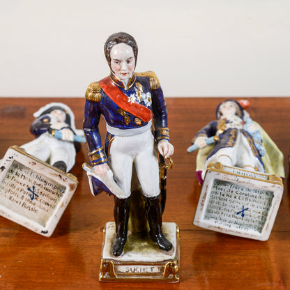 set 9 statuette soldatini in ceramica di meissen