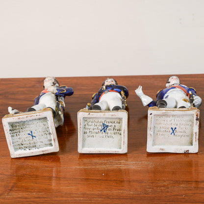 set 9 statuette soldatini in ceramica di meissen