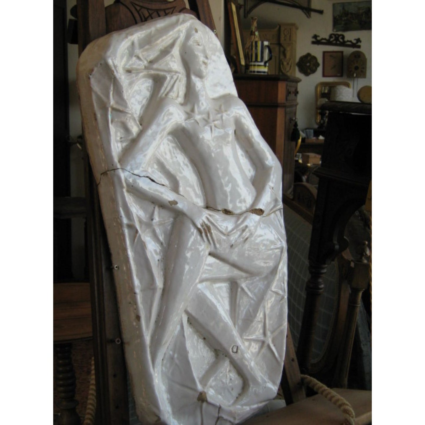 SCULTURA DI DONNA IN TERRACOTTA SMALTATA FORNACE BTO BARTOLONI TREIA (MC) 1960